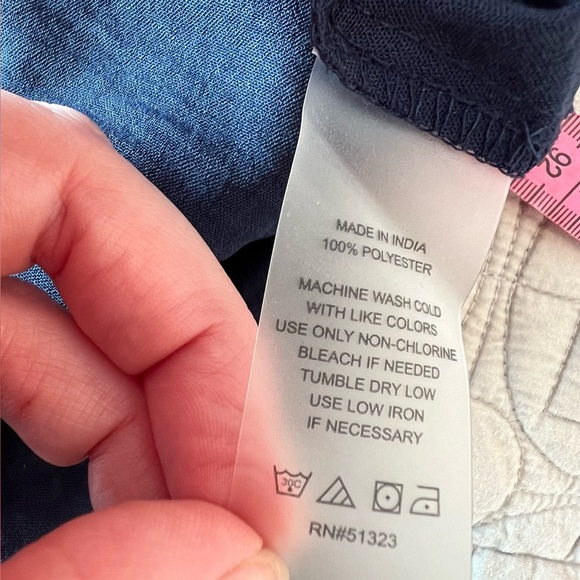 NWT Vince Camuto Classic Navy Tie Front Sleeveless Wide Leg Jumpsuit 3X - Picture 16 of 16